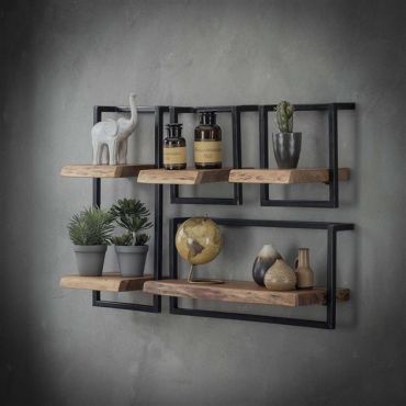 Vico Edge - étagère murale - 65 x 25 x 30 cm - bois d'acacia