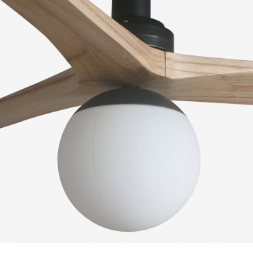 Faro Klim S - ventilateur de plafond avec lumière - Ø 92,5 cm - noir mat et pin
