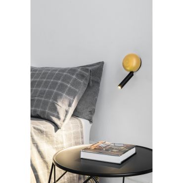 Faro Press - applique murale avec interrupteur - 10,4 x 6,5 x 21,3 cm - 3W LED inclus - jaune et noir brillant