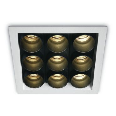ONE Light Dark Light Tubes - spot à encastrer - 107 x 107 mm, 96 x 96 mm taille d'encastrement - 22W LED inclus - blanc