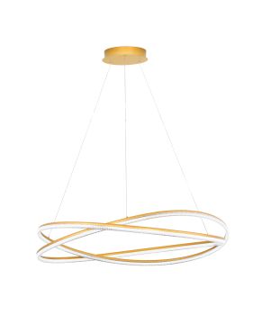 Nova Luce Ofelia - lampe suspendue avec télécommande - Ø 95 x 150 cm - 68W dimmable LED inclus - laiton doré
