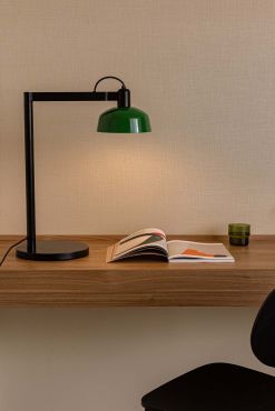 Faro Tatawin - lampe de table  - 25 x 45,4 x 57,5 cm - noir satiné et vert brillant