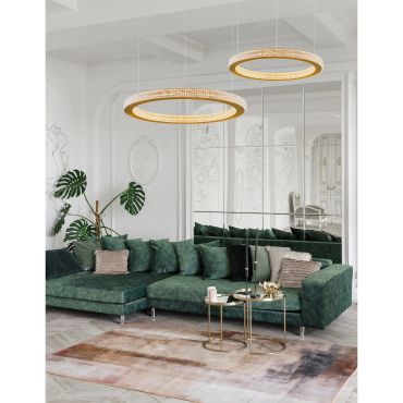 Nova Luce Fiore - lampe suspendue - Ø 60 x 120 cm - 60W dimmable LED inclus - antique gold brass