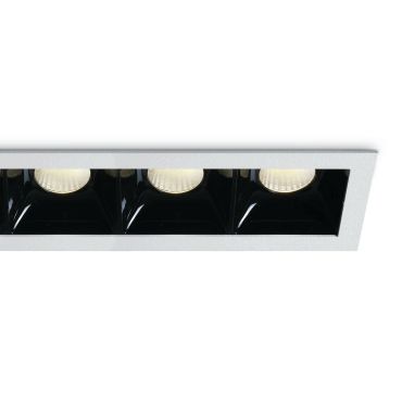 ONE Light Shop Square Boxes - spot encastré - 250 x 62 mm, 240 x 57 mm taille d'encastrement - 5 x 6,5W LED dimmable inclus - blanc