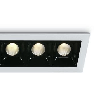 ONE Light Shop Square Boxes - spot encastré - 146 x 45 mm, 137 x 36 mm taille d'encastrement - 5 x 2W LED dimmable inclus - blanc