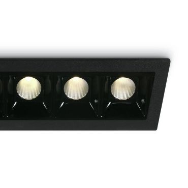 ONE Light Shop Square Boxes - spot encastré - 146 x 45 mm, 137 x 36 mm taille d'encastrement - 5 x 2W LED dimmable inclus - noir