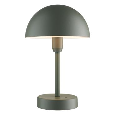 Nordlux Ellen To-Go - lampe de table extérieure sans fil avec station de charge - Ø 16 x 25 cm - 3 niveaux de gradation - 2,8W LED inclus - IP44 - vert olive
