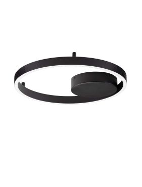 Nova Luce Hedra - plafonnier - Ø 40 x 5 cm - 40W dimmable LED inclus - noir sablé