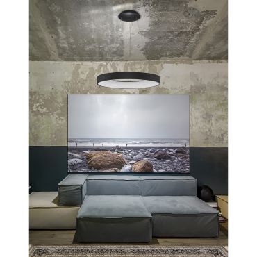 Nova Luce Rando Smart - lampe suspendue - Ø 60 x 120 cm - 50W LED dimmable inclus - Tuya - noir sable