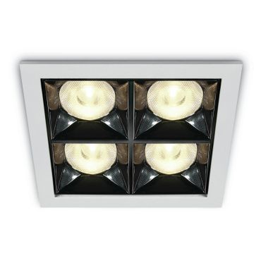 ONE Light Mirror Square Boxes - spot encastré - 93 x 93 mm, 85 x 85 mm taille d'encastrement - 16W LED inclus - blanc