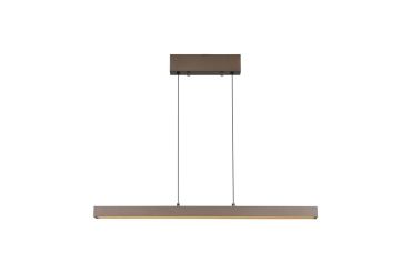 Searchlight Linéaire LED - suspension - 95-150 x 18 x 150 cm - LED 39W dimmable incluse - couleur de lumière réglable - brun café