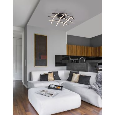 Nova Luce Gropius - plafonnier - Ø 59 x 15 cm - 36W LED dimmable inclus - noir sable