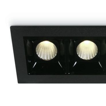 ONE Light Shop Square Boxes - spot encastré - 106 x 45 mm, 97 x 36 mm taille d'encastrement - 3 x 2W LED dimmable inclus - noir