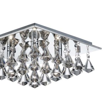 Searchlight Hanna - plafonnier - 34 x 34 x 15 cm - chrome