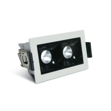 ONE Light Shop Square Boxes - spot encastré - 75 x 45 mm, 66 x 36 mm taille d'encastrement - 2 x 2W LED dimmable inclus - blanc