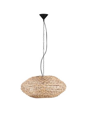 Nova Luce Bola - lampe suspendue - Ø 60 x 200 cm - naturel et noir
