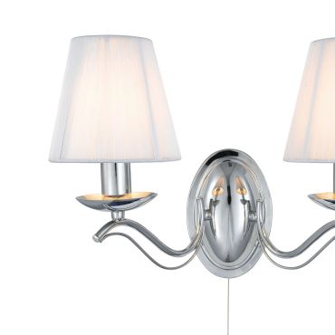 Searchlight Andretti - applique murale avec interrupteur à tirette - 37 x 26 cm - chrome