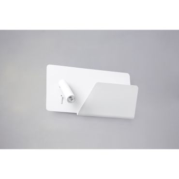 Faro Suau Right - applique murale avec interrupteur et port USB - 28 x 12 x 15,5 cm - 3W LED inclus - blanc mat