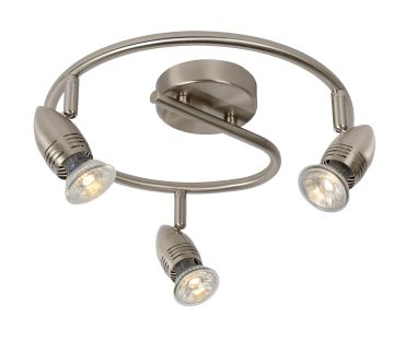 Lucide Caro - spot en saillie - Ø 31 x 13 cm - 3 x 5W LED inclus - chrome satiné