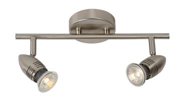 Lucide Caro - spot en saillie - 32 x 10 x 13 cm - 2 x 5W LED inclus - chrome satiné