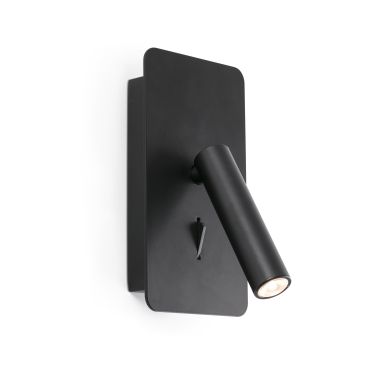 Faro Suau - applique murale avec interrupteur et port USB - 9,5 x 14 x 17 cm - 3W LED inclus - noir mat