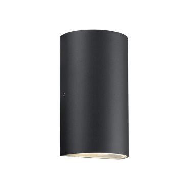 Nordlux Rold Round - applique murale extérieure - 9 x 16 x 5,5 cm - 2 x 5W LED inclus - IP54 - noir