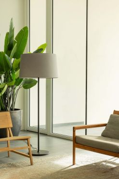 Faro Windsor - lampadaire - Ø 64 x 160 x 37,5 cm - noir mat et gris