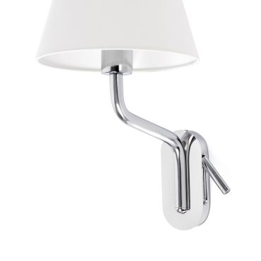 Faro Eterna Left - applique murale - 21,5 x 20 x 16 cm - 1W LED inclus - blanc et chrome