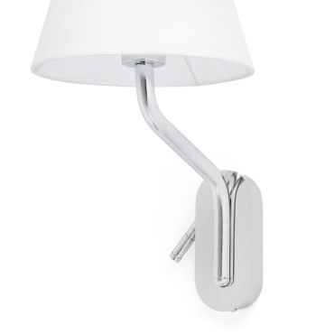 Faro Eterna Right - applique murale - 21,5 x 20 x 16 cm - 1W LED inclus - blanc et chrome