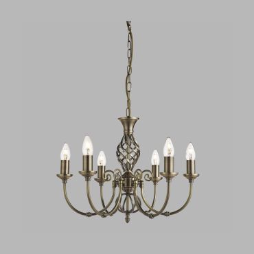 Searchlight Zanzibar - lustre - Ø 51 x 92 cm - laiton antique
