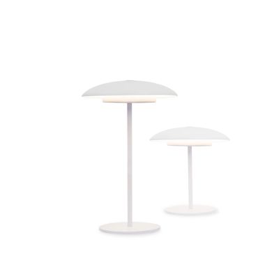 New Garden Sardinia 30 - lampe de table rechargeable - Ø 15 x 16 cm / Ø 15 x 28 cm - 3,5W LED dimmable inclus - IP44 - blanc