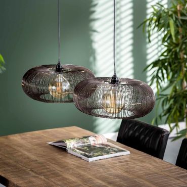 Vico Disk Wire - lampe suspendue - 102 x 43 x 150 cm - nickel noir