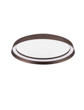 Nova Luce Ormi - plafonnier - Ø 45 x 7 cm - 38W dimmable LED inclus - brun café brossé