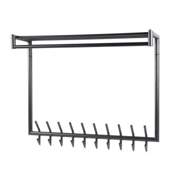 Vico Tubo - porte-manteau avec étagère murale - 100 x 27 x 80 cm - gris foncé mat