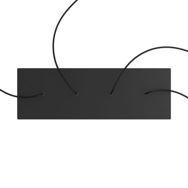 Creative Cables - Rose-One Rosace de plafond rectangulaire pour 4 points lumineux - 67,5 x 22,5 cm - noir