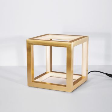 Nova Luce Gabbia - lampe à poser - 16 x 16 x 16 cm - 20 LED dimmable inclus - or