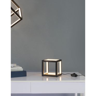 Nova Luce Gabbia - lampe de table - 16 x 16 x 16 cm - 20 LED dimmable inclus - noir sable