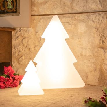 New Garden Pinus - lampadaire solaire rechargeable - 30 x 40 x 19 cm - 5W RGB LED inclus - IP65 - blanc
