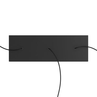 Creative Cables - Rose-One Rosace de plafond rectangulaire pour 3 points lumineux - 67,5 x 22,5 cm - noir