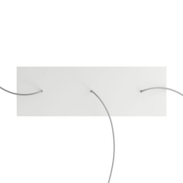 Creative Cables - Rose-One Rosace de plafond rectangulaire pour 3 points lumineux - 67,5 x 22,5 cm - blanc