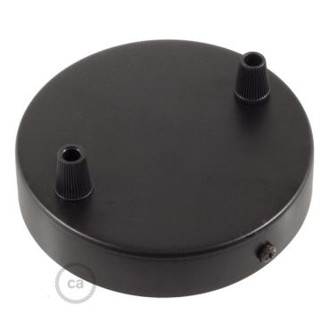 Creative Cables - rosace de plafond pour 2 points lumineux - Ø 12 x 2,5 cm - noir