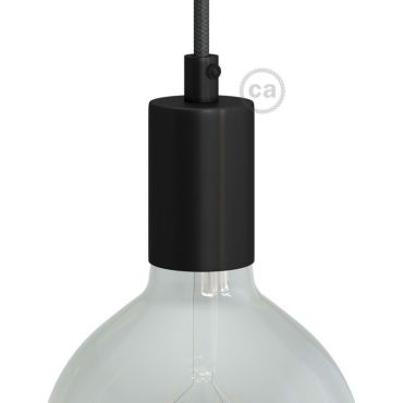 Creative Cables - Raccord E27 avec porte-câble cylindrique en métal - Ø 4,2 x 6,2 cm - noir