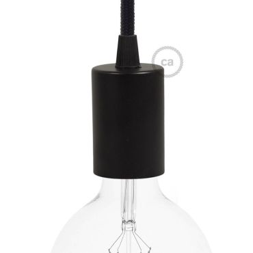 Creative Cables - Raccord E27 avec porte-câble conique en plastique - Ø 4,2 x 6,2 cm - noir