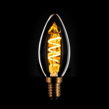 ETH Filament LED Spiral Candle - E14 - 3 niveaux de gradation - 5W - 2200K - transparent