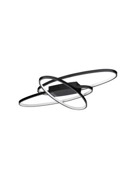 Nova Luce Ipon - plafonnier - Ø 85 x 7 cm - 47W dimmable LED inclus - noir mat