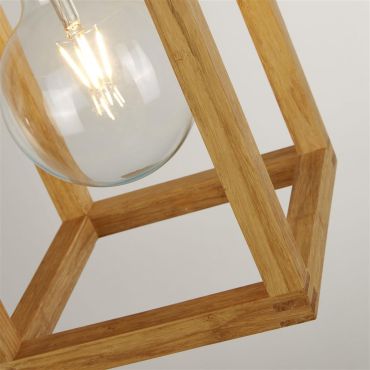 Searchlight Square - lampe suspendue - 20 x 20 x 120 cm - noir et brun