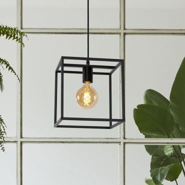 Roi Du Luminaire Achille - lampe suspendue - 25 x 25 x 155 cm - noir