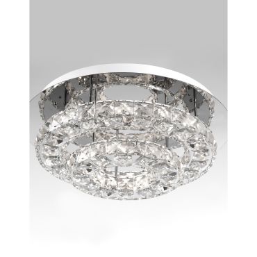 Nova Luce Quentin - plafonnier - Ø 40 x 15 cm - 28W LED inclus - chrome