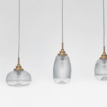 Nova Luce Mond - lampe suspendue - 76,5 x 18 x 120 cm - or satiné et transparent