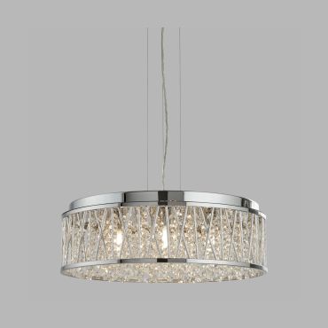 Searchlight Elise - lampe suspendue - Ø 48 x 135 cm - chrome